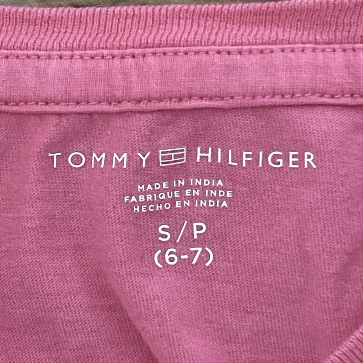 TOMMY HILFIGER トミーヒルフィガー 半袖Tシャツ Tシャツ ガールズ 女の子用 子供服 ロゴ刺繍 カジュアル 春夏 ピンク サイズS/P 110cm _画像8