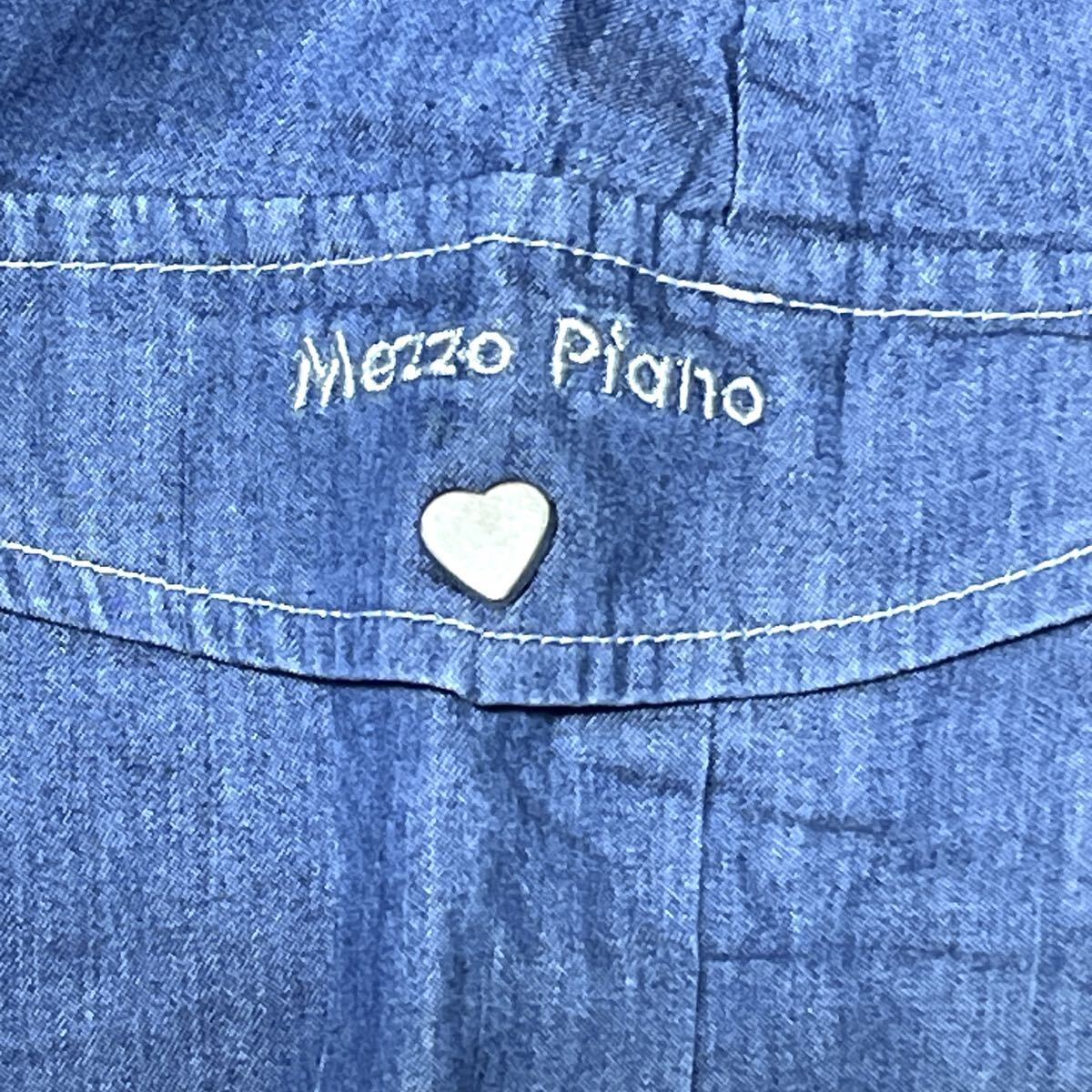 mezzo piano メゾピアノ キュロット スカンツ ショートパンツ パンツ 女の子用 ガールズ キッズ コットン ロゴ刺繍 春夏 ブルー サイズ140_画像9
