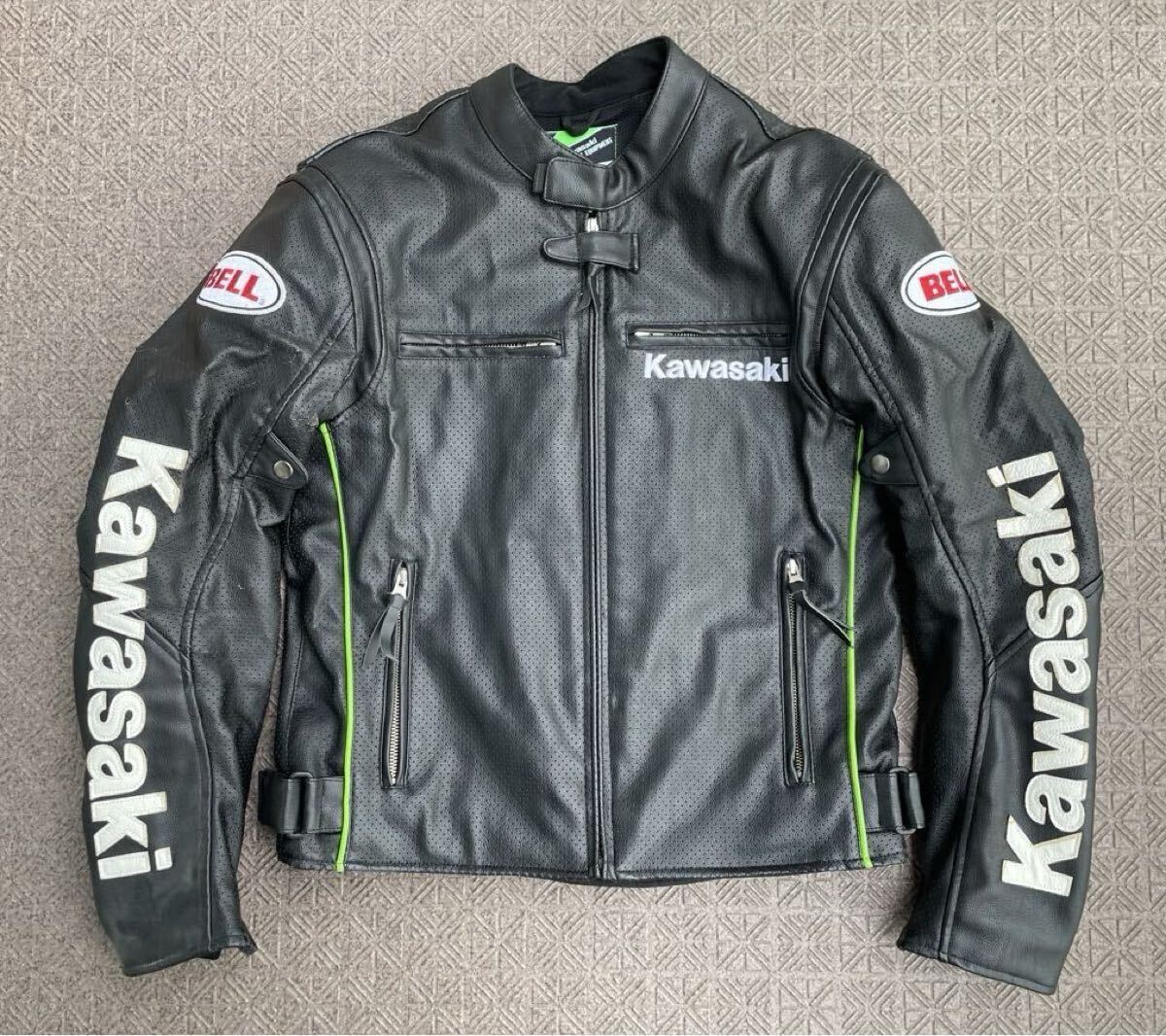 Kawasaki カワサキ ライダースジャケット レザージャケット アウター 上着 バイクウェア メンズ M 合皮_画像1