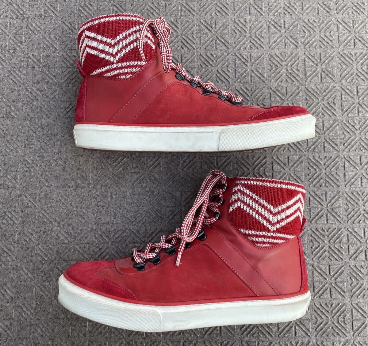 LOUIS VUITTON ルイヴィトン LV ハイカット スニーカー 靴 シューズ メンズ 7 レッド_画像5