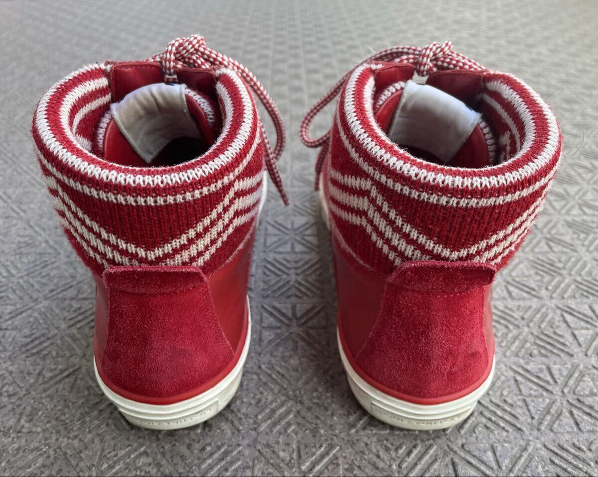 LOUIS VUITTON ルイヴィトン LV ハイカット スニーカー 靴 シューズ メンズ 7 レッド_画像4