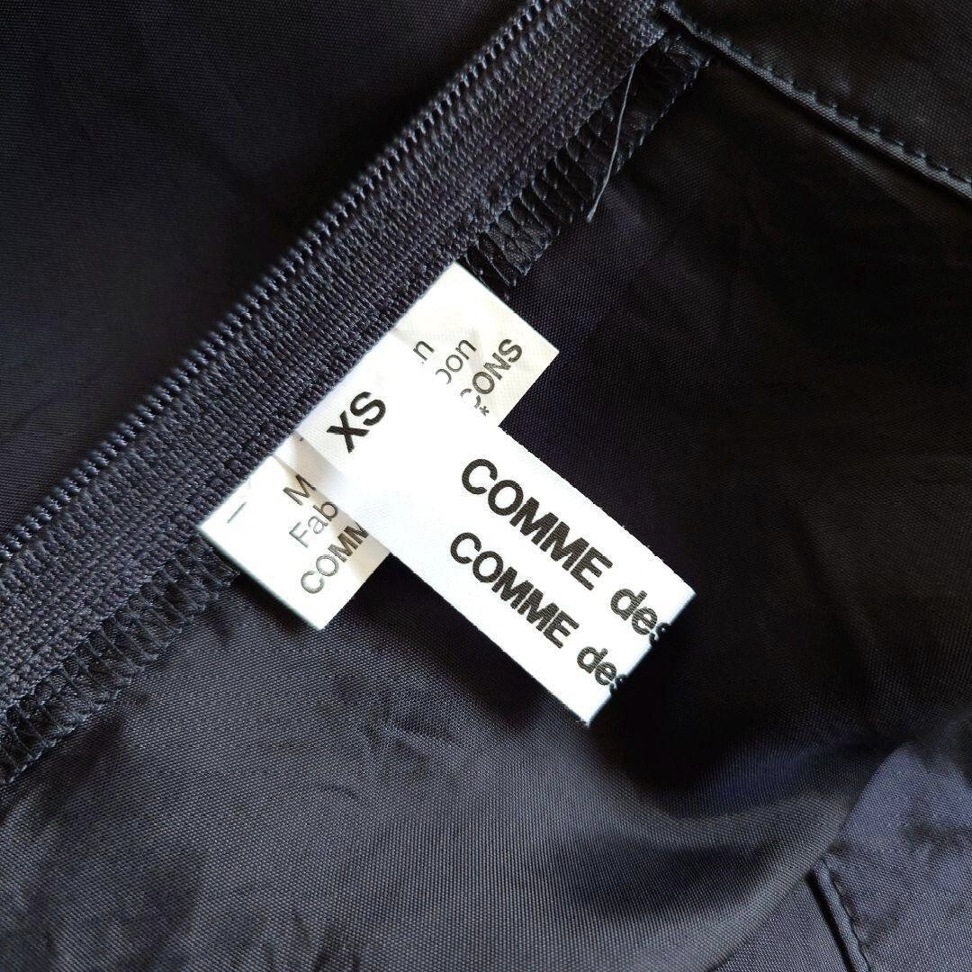 美品　コムデギャルソン　コムコム　サテン　変形　キュプラ　ブラウス　カットソー　フレア　半袖　背面ファスナー　ネイビー　_画像8