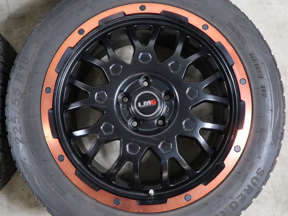 フォレスター レイバック ZR-V 等 4本 LMG 18インチ ホイール 7.5J+48 5H PCD114.3 オールシーズン GRIPMAX SUREGRIP A/S 2023年 225/55R18_画像5