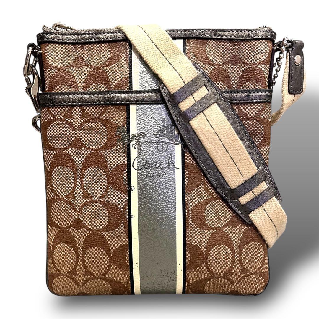 格安スタート 売り切り COACH コーチ シグネチャー ショルダーバッグ 馬車 斜め掛け 肩掛け_画像2