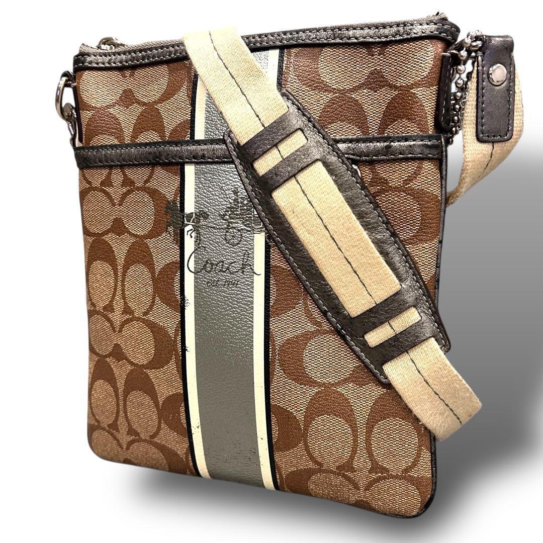 格安スタート 売り切り COACH コーチ シグネチャー ショルダーバッグ 馬車 斜め掛け 肩掛け_画像1