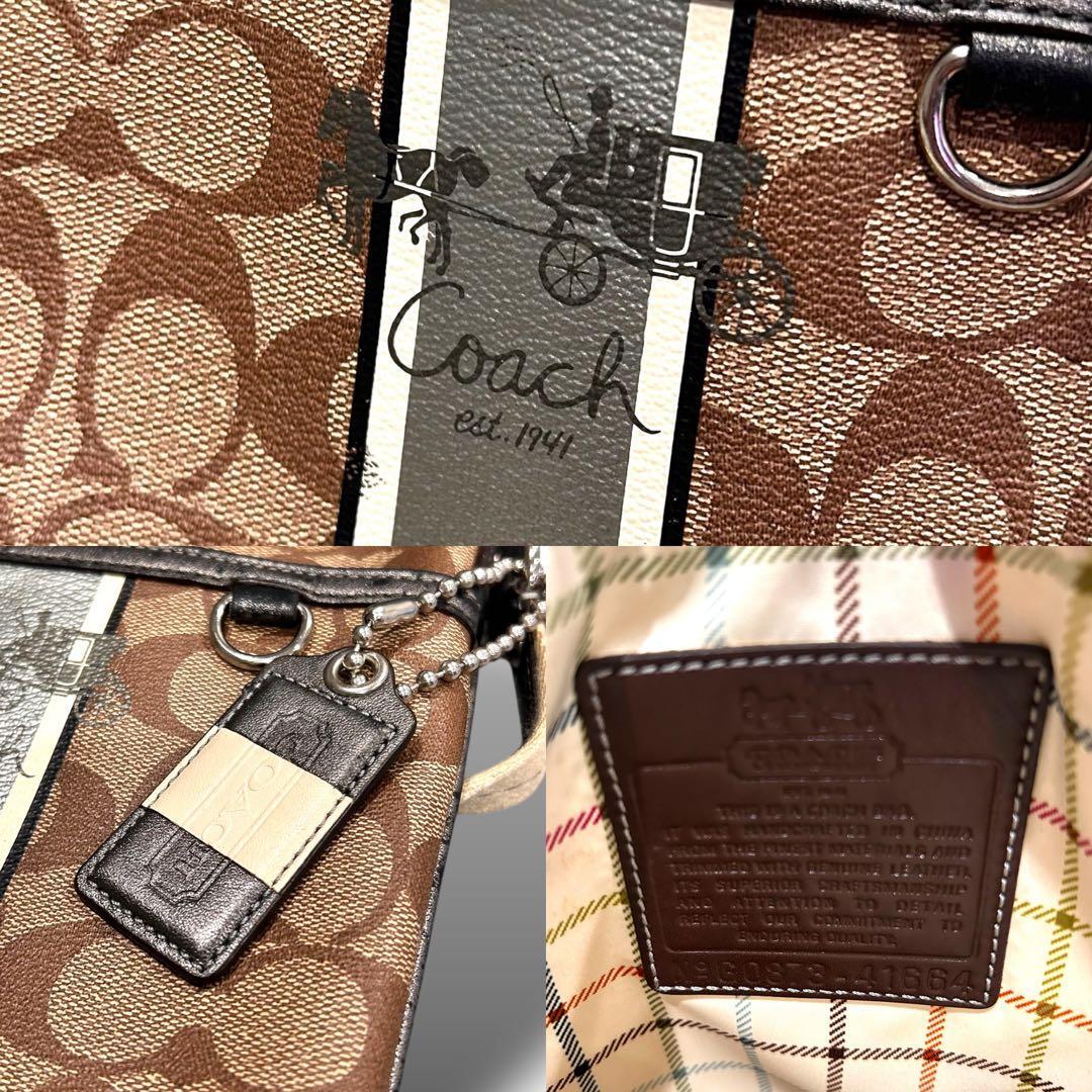 格安スタート 売り切り COACH コーチ シグネチャー ショルダーバッグ 馬車 斜め掛け 肩掛け_画像8