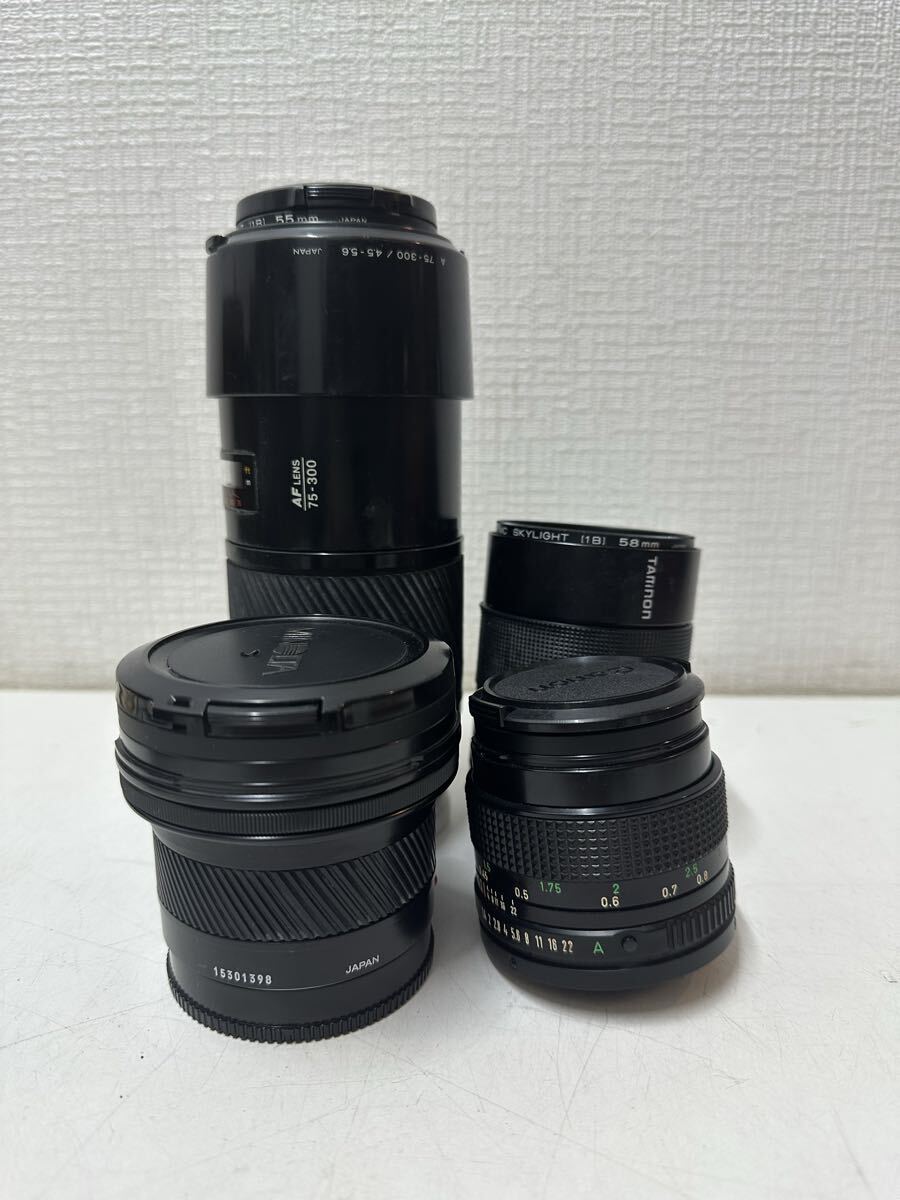 ☆無限堂☆ Canon FD 50mm F1.4 TAMRON 135mm F2.5 MINOLTA AF20 20mm 1:2.8(22) AF 75-300 1円スタート (284)_画像1