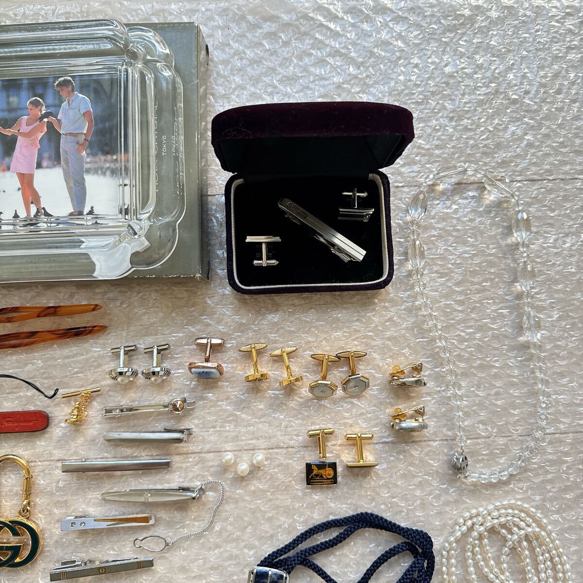 【1円スタート】 まとめ売り グッチ ディオール セリーヌ アクセサリー パール ネックレス イヤリング タイピン セット ブランド SV刻印_画像3