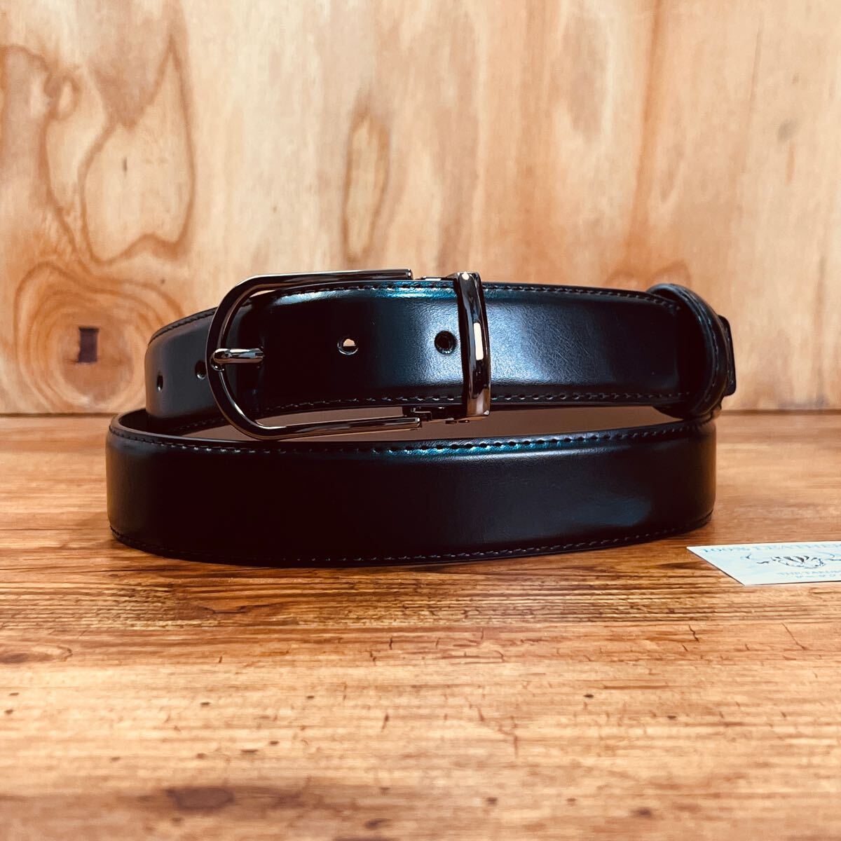 黒 牛革 調整可 イタリアンレザー フリーサイズ カジュアル メンズ ベルト ビジネス 紳士 スーツ 新品 本革 一円 1円_画像1