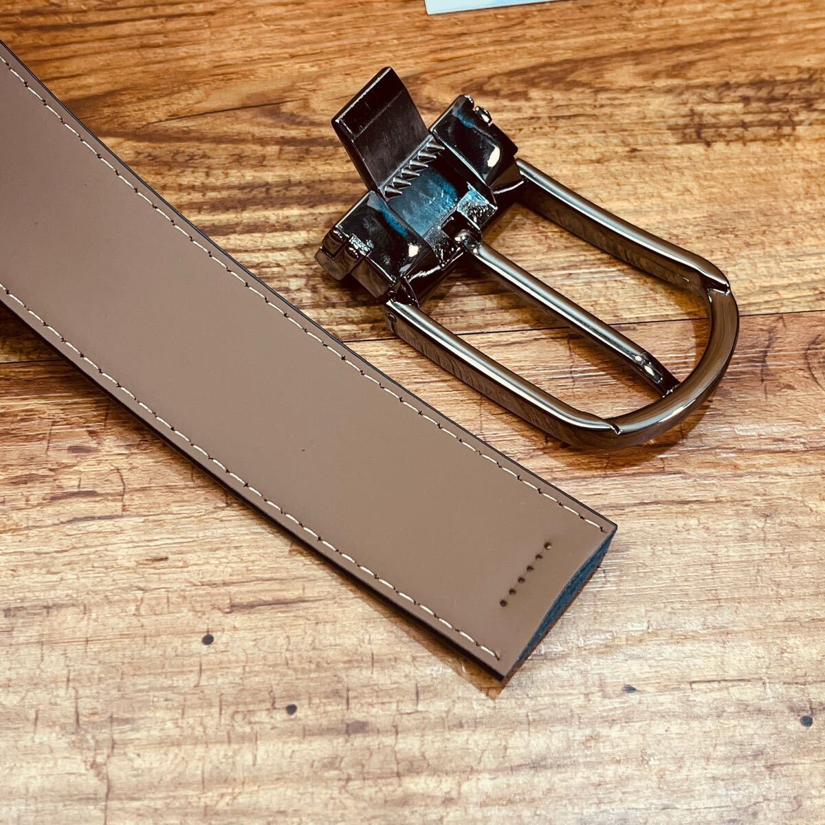 黒 牛革 調整可 イタリアンレザー フリーサイズ カジュアル メンズ ベルト ビジネス 紳士 スーツ 新品 本革 一円 1円_画像7