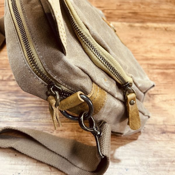 メンズ ショルダーバッグ ウォッシュドキャンバス 帆布 本革 レザー メンズ 大容量 かばん 通勤 通学 斜め掛け シンプル ブラウン 迷彩_画像6