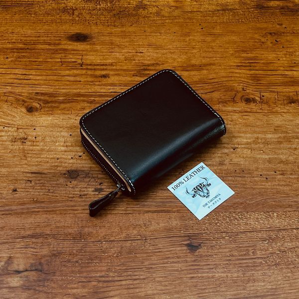 メンズ 財布 二つ折り財布 長財布 本革 財布 送料無料 1円 ウォレット 紳士 ヌメ革 1円 折り財布 艶 ヌメ革 新品 男性 黒 サイフ_画像3