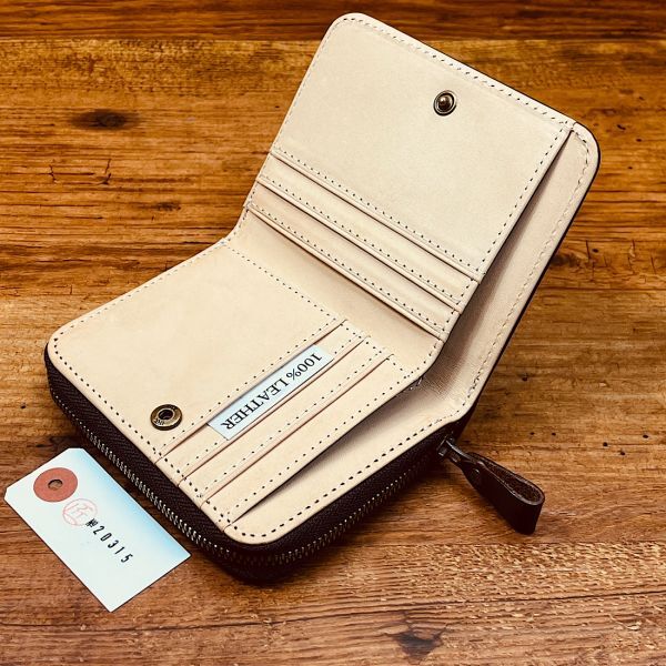 新品 メンズ 財布 二つ折り財布 長財布 本革 財布 送料無料 1円 ウォレット 紳士 ヌメ革 1円 折り財布 艶 ヌメ革 新品 男性 革財布_画像7