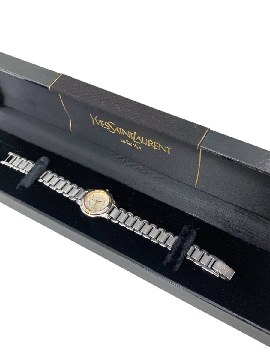 (M)　イヴサンローラン　YSL　腕時計　レディース　5930-F91474　ラウンド　シルバー×ゴールド　箱付き　ブランド　１円～_画像7