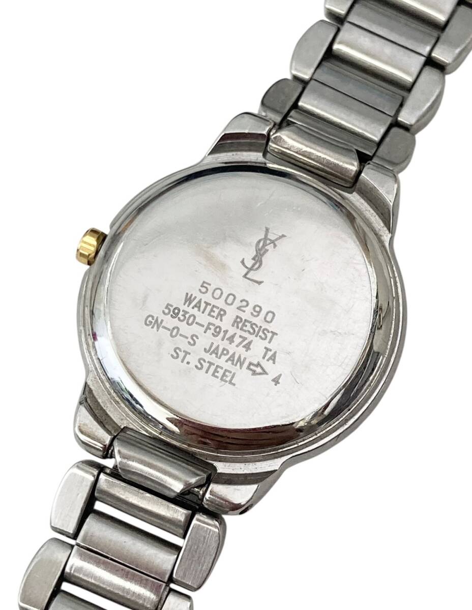 (M)　イヴサンローラン　YSL　腕時計　レディース　5930-F91474　ラウンド　シルバー×ゴールド　箱付き　ブランド　１円～_画像2