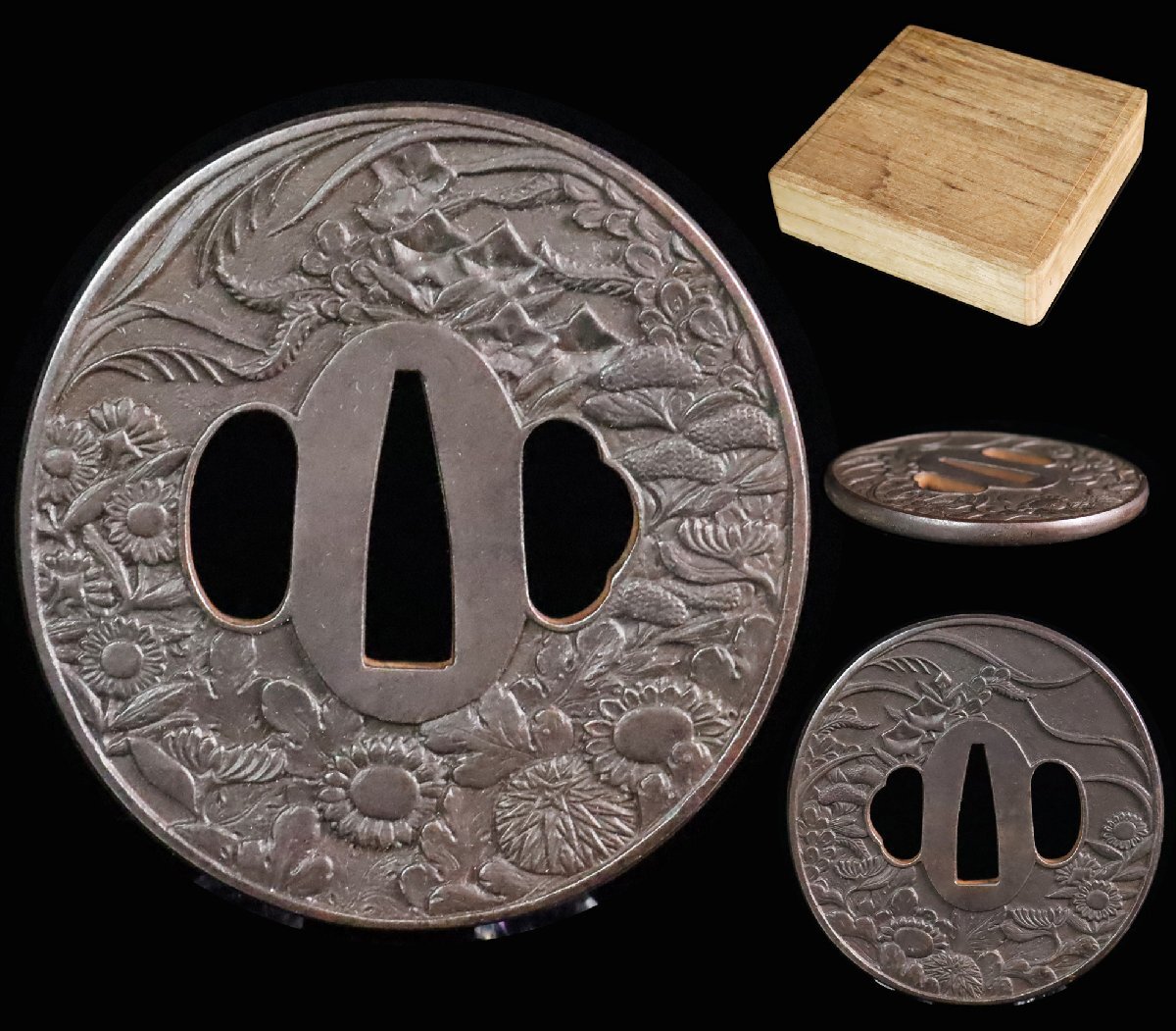 [ASAHI] нет . металлический металлы серебряный .. металлический линия цветок map большой гарда меча 7.9... гравюра . осталось уголок меч принадлежности времена доспехи [72191qr]