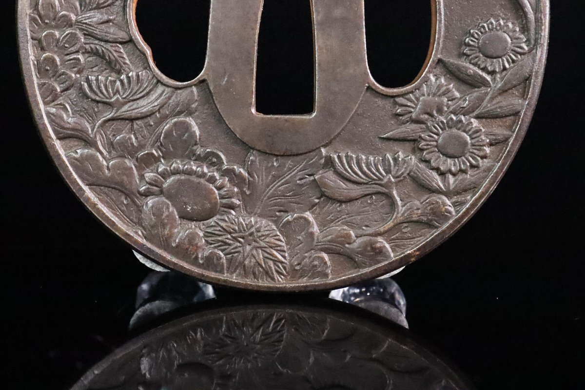 [ASAHI] нет . металлический металлы серебряный .. металлический линия цветок map большой гарда меча 7.9... гравюра . осталось уголок меч принадлежности времена доспехи [72191qr]