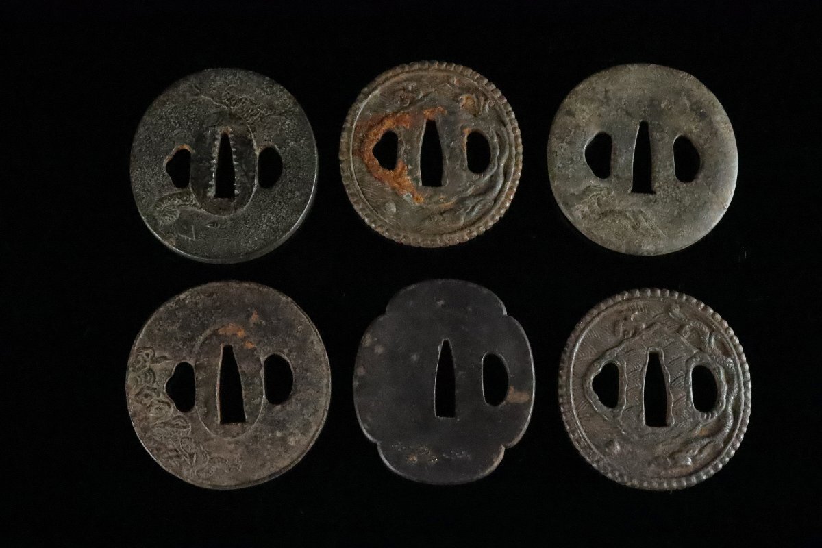 [ASAHI] времена доспехи металлический земля гарда меча 6 пункт суммировать ... золотой .. круглый реквизит меч принадлежности старый дом магазин лот [71154②]