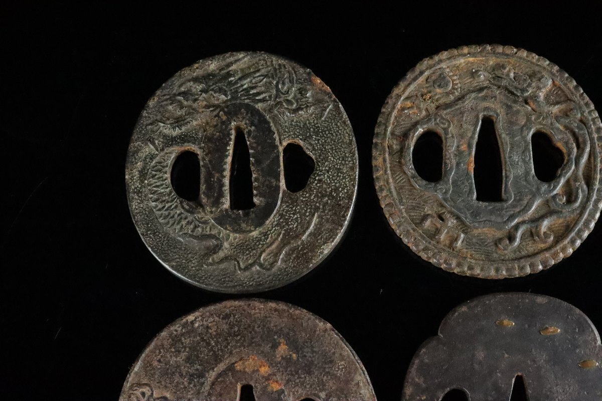 [ASAHI] времена доспехи металлический земля гарда меча 6 пункт суммировать ... золотой .. круглый реквизит меч принадлежности старый дом магазин лот [71154②]