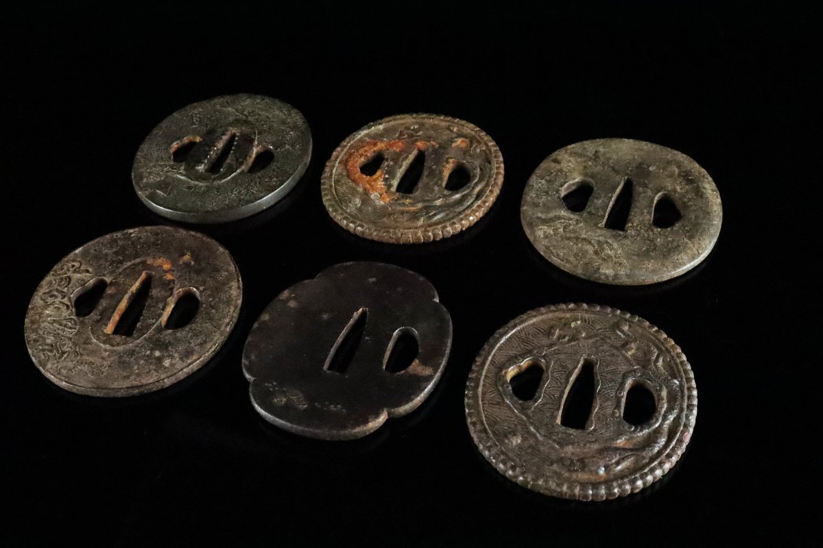 [ASAHI] времена доспехи металлический земля гарда меча 6 пункт суммировать ... золотой .. круглый реквизит меч принадлежности старый дом магазин лот [71154②]