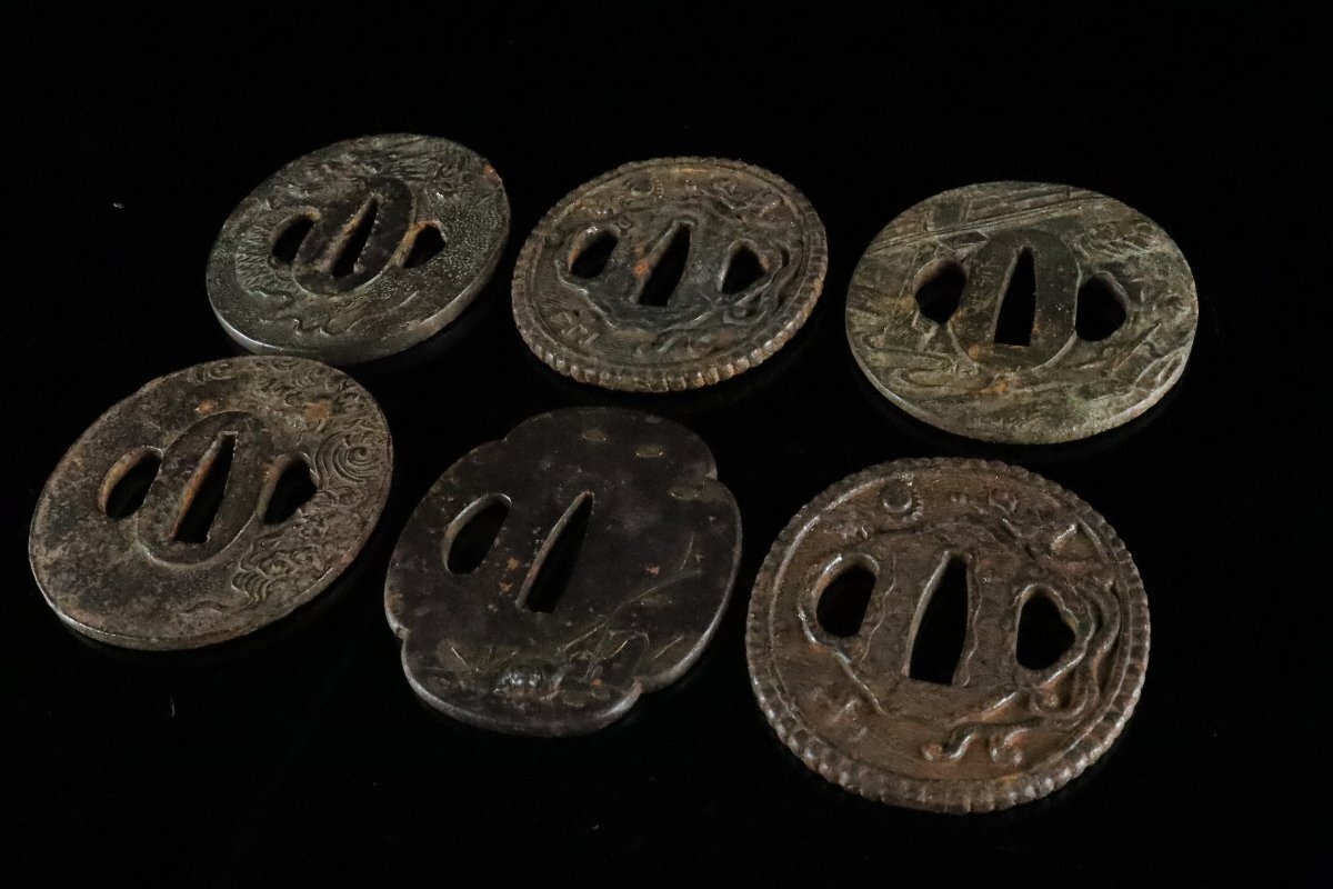 [ASAHI] времена доспехи металлический земля гарда меча 6 пункт суммировать ... золотой .. круглый реквизит меч принадлежности старый дом магазин лот [71154②]