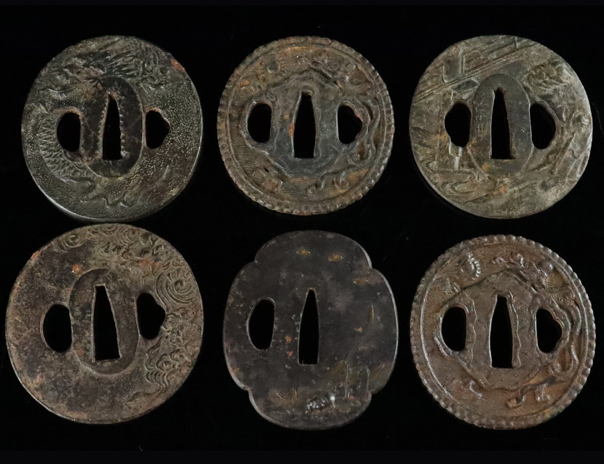 [ASAHI] времена доспехи металлический земля гарда меча 6 пункт суммировать ... золотой .. круглый реквизит меч принадлежности старый дом магазин лот [71154②]