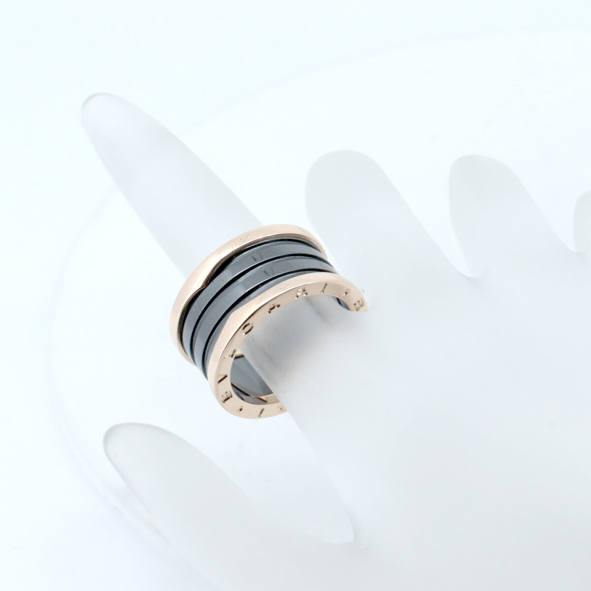 BVLGARY Be Zero One 4 частота черный керамика 17.5 номер K18PG(18 золотой розовое золото ) ломбард лот