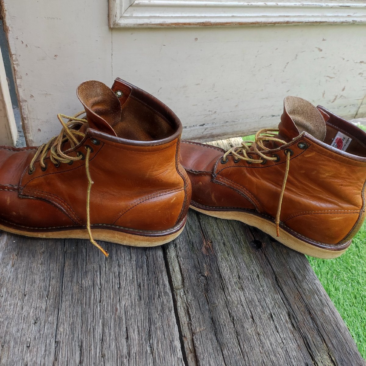 REDWING レッドウィング　ブーツ　8.5 インチ　クラシックモック Uチップ ワークブーツ　イエロー　ブラウン_画像2