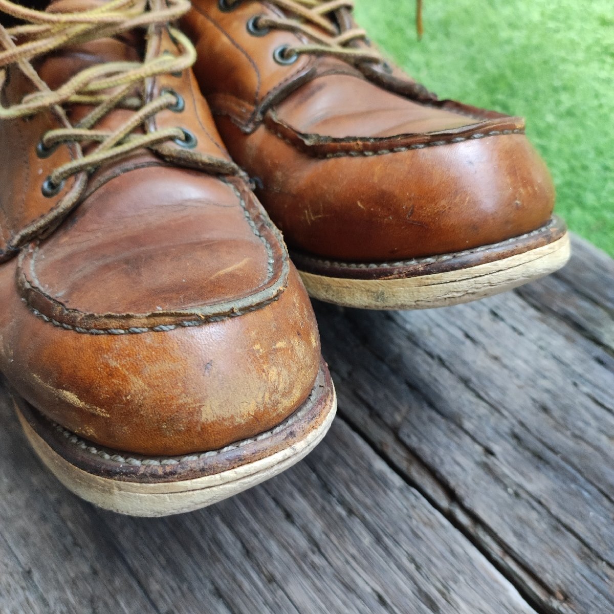 REDWING レッドウィング　ブーツ　8.5 インチ　クラシックモック Uチップ ワークブーツ　イエロー　ブラウン_画像4