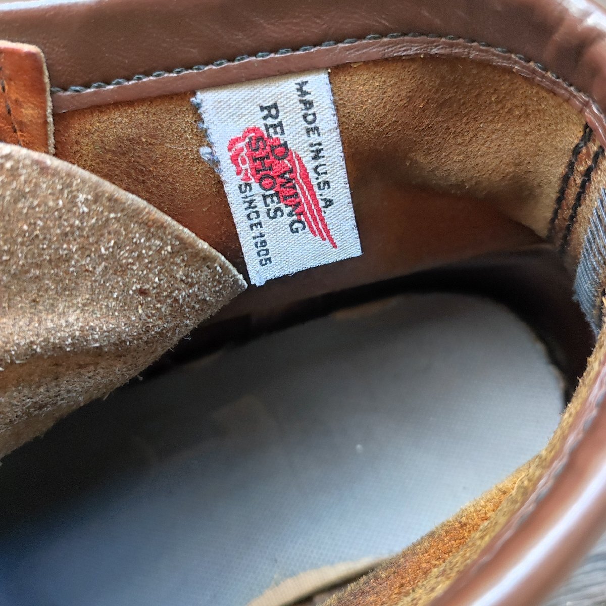 REDWING レッドウィング　ブーツ　8.5 インチ　クラシックモック Uチップ ワークブーツ　イエロー　ブラウン_画像9