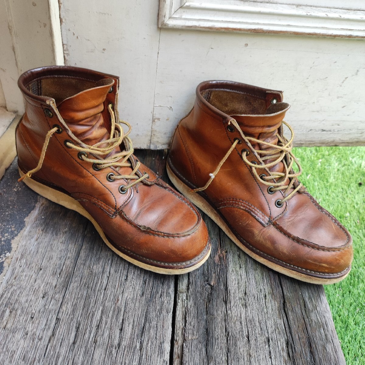 REDWING レッドウィング　ブーツ　8.5 インチ　クラシックモック Uチップ ワークブーツ　イエロー　ブラウン_画像3