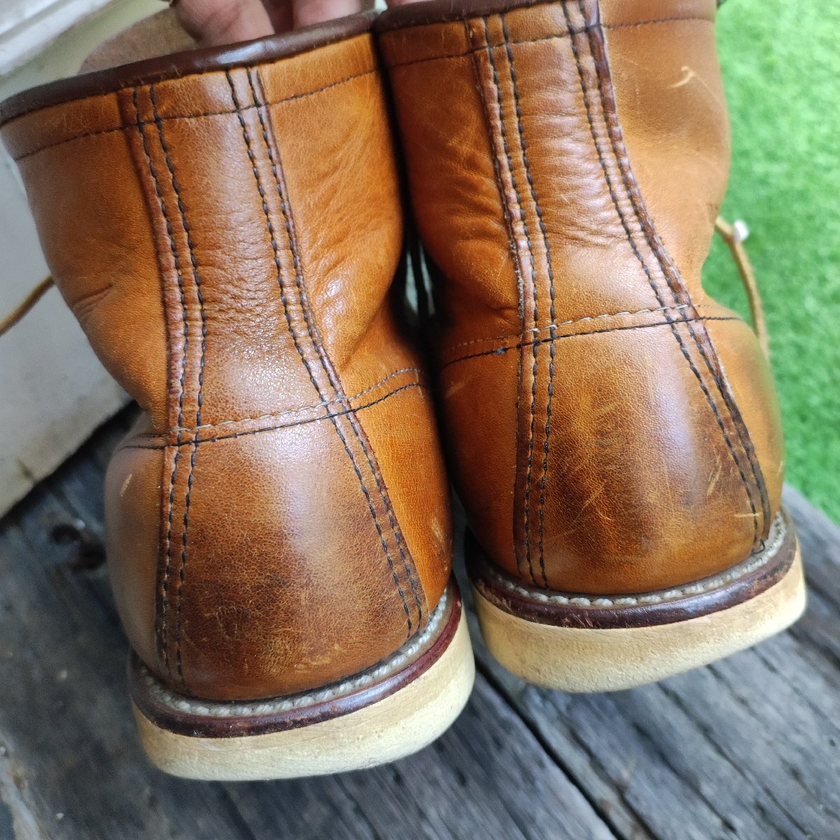 REDWING レッドウィング　ブーツ　8.5 インチ　クラシックモック Uチップ ワークブーツ　イエロー　ブラウン_画像5