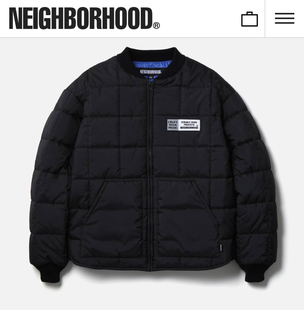 2025AW　Lサイズ　ブラック　REVERSIBLE PADDED JACKET（252TSNH-JKM10）　ネイバーフッド　NEIGHBORHOOD　リバーシブル仕様_画像10