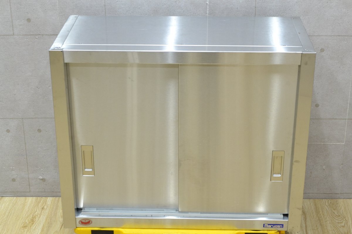 C2874■Maruzen　マルゼン■ステンレス製　吊り戸棚■厨房機器　収納庫　業務用　食器棚　壁掛け棚　飲食店　厨房用品■H600×W750×D350_画像1