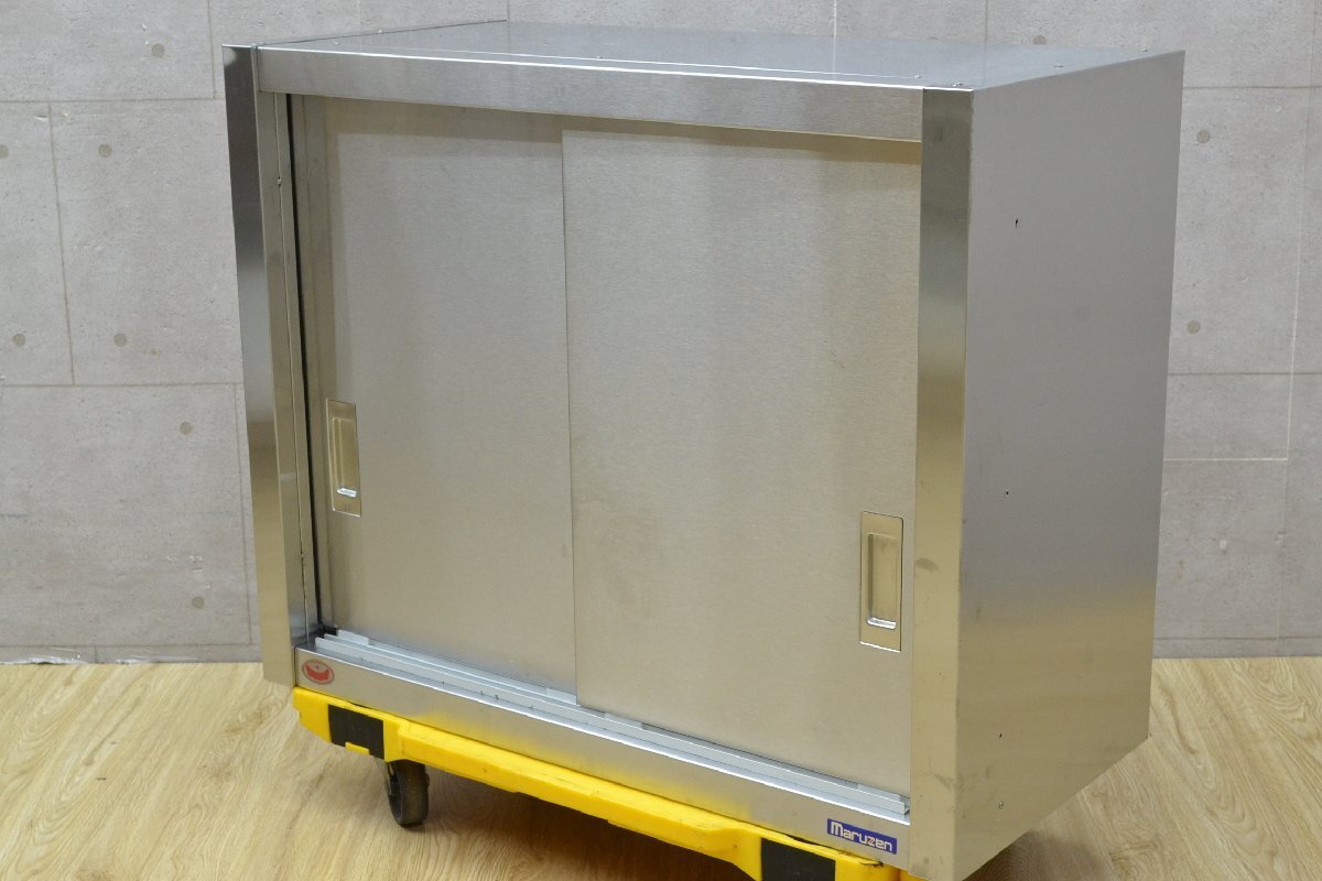 C2874■Maruzen　マルゼン■ステンレス製　吊り戸棚■厨房機器　収納庫　業務用　食器棚　壁掛け棚　飲食店　厨房用品■H600×W750×D350_画像4