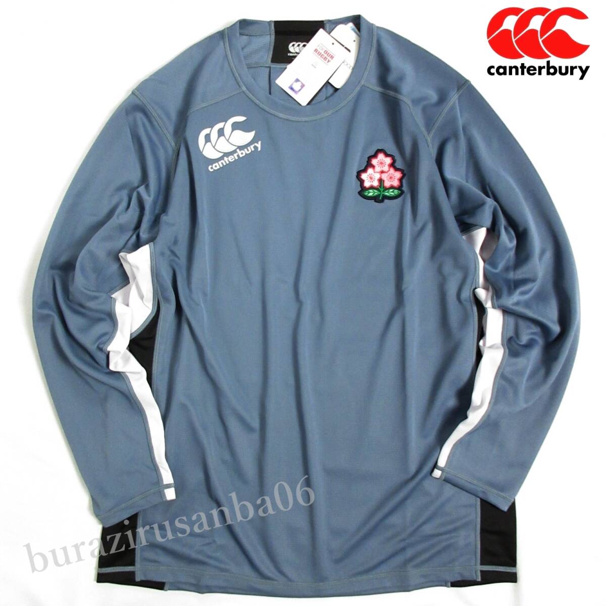 メンズ XL 未使用 定価11,550円 カンタベリー ラグビー日本代表モデル ジャパン ロングスリーブ プラクティス 長袖 Tシャツ R44002JH-20_画像1