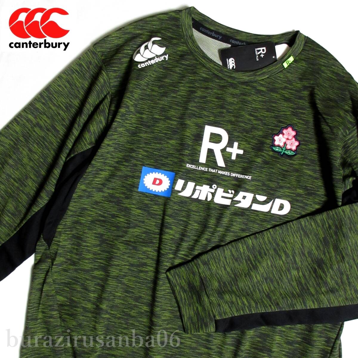 メンズ XL 未使用 定価10,450円 canterbury カンタベリー ラグビー日本代表モデル ロングスリーブ ワークアウト 長袖Tシャツ W43246JP-47_画像1