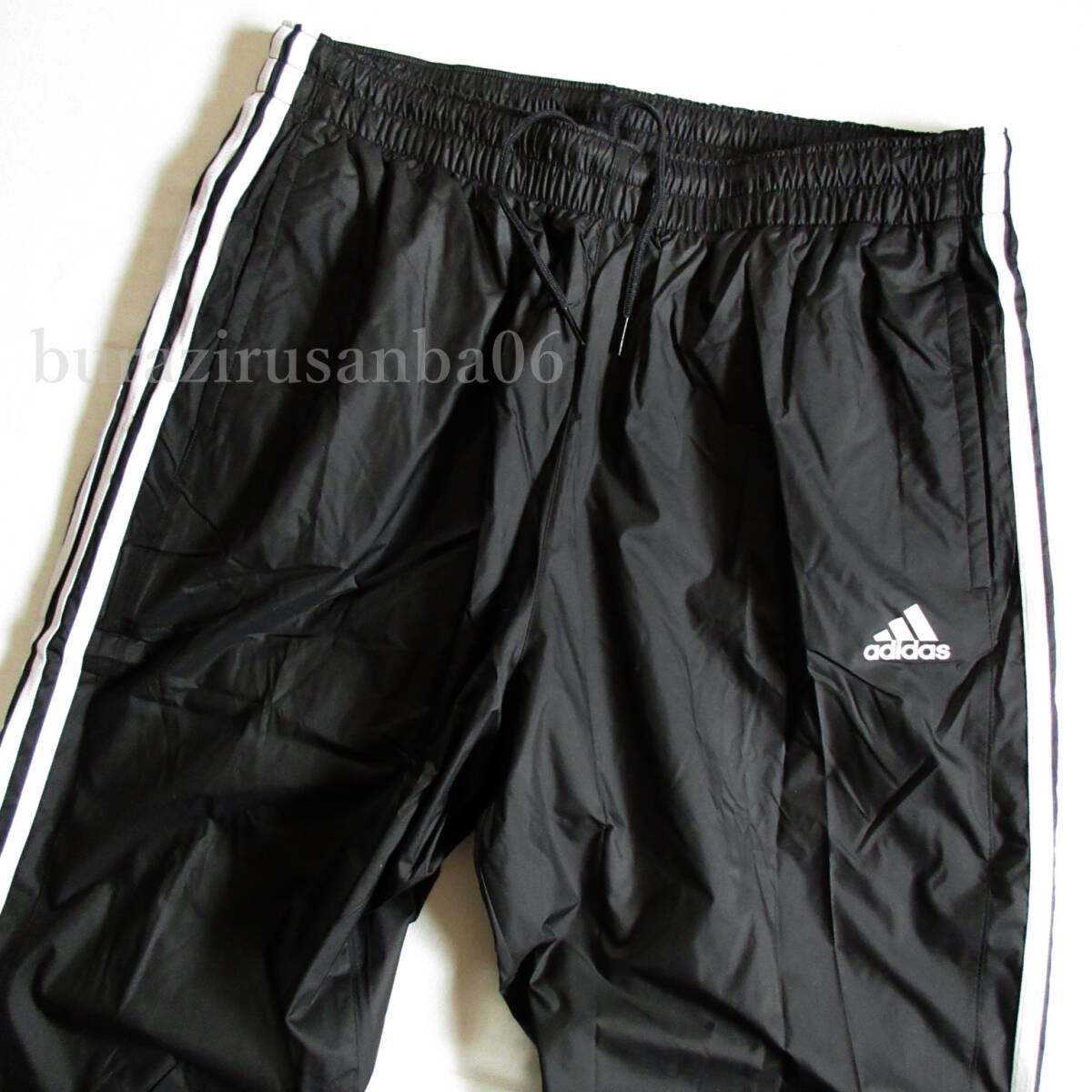 メンズ O（XL）未使用 定価1.3万 adidas アディダス 起毛裏地付 ウインドブレーカー 上下セット ジャケット パンツ はっ水 セットアップ 黒_画像8