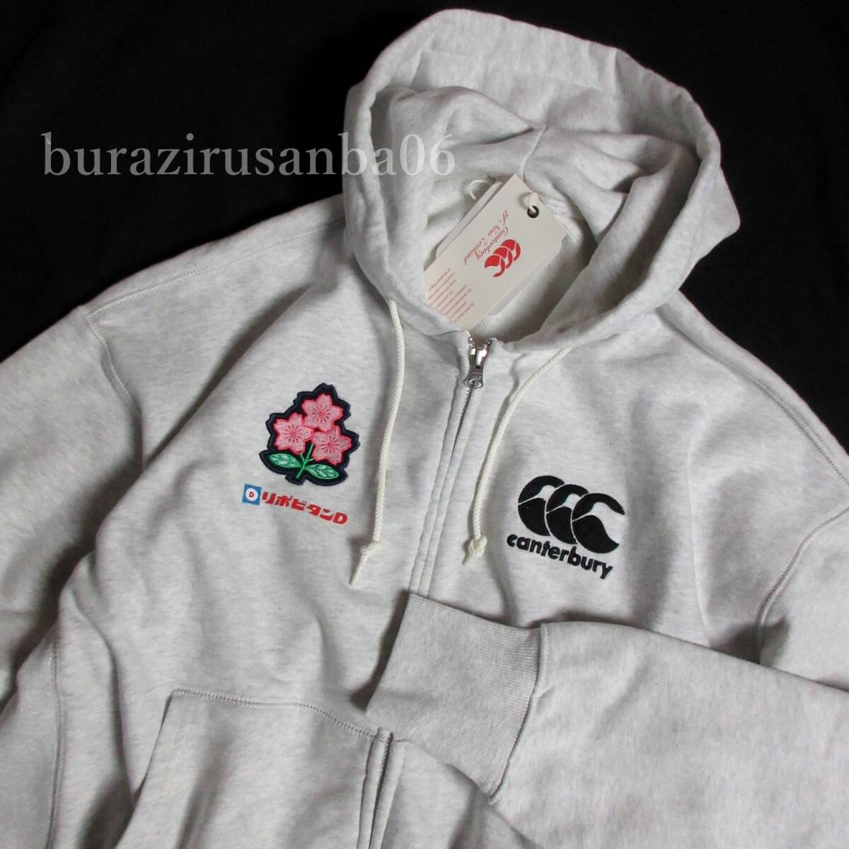 メンズ L ◆未使用 定価16,500円 canterbury カンタベリー ラグビー日本代表モデル JAPAN ヘビー スウェット ジップ フーディ R44610JP_画像4