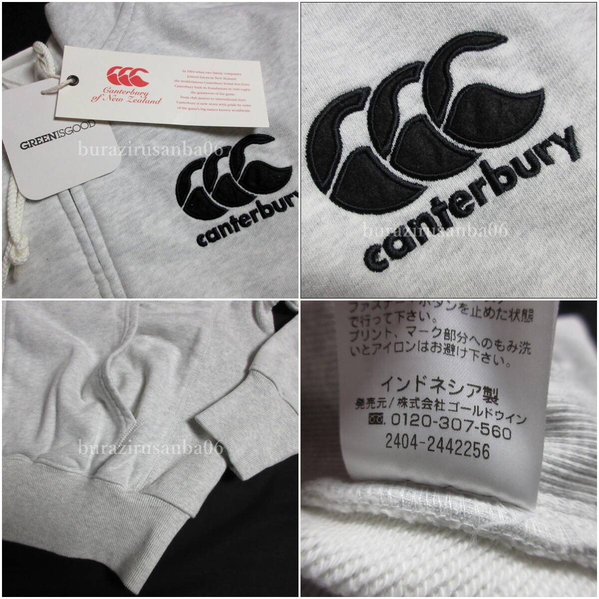 メンズ L ◆未使用 定価16,500円 canterbury カンタベリー ラグビー日本代表モデル JAPAN ヘビー スウェット ジップ フーディ R44610JP_画像6