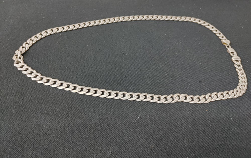 六面喜平ネックレス 銀製 重量約79.3ｇ『IＴAＲY』『925』の刻印ある首飾り 　検　金製品銀根付江戸玩具刀剣短刀日本刀忍者提げ物鍔_画像8