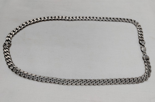 六面喜平ネックレス 銀製 重量約79.3ｇ『IＴAＲY』『925』の刻印ある首飾り 　検　金製品銀根付江戸玩具刀剣短刀日本刀忍者提げ物鍔_画像3