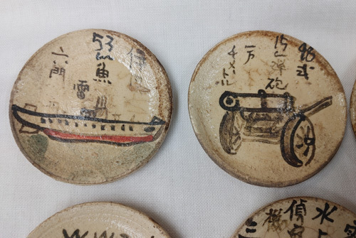 昭和戦中期 美濃焼 神棚皿10枚 軍記物 三国同盟国『メッサーシュミット』等の銘々皿10枚 旧日本軍偵察機など 検 世界大戦太平洋戦争の画像5