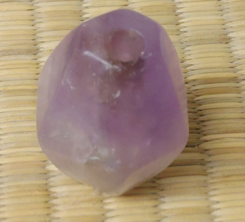 古墳期　伝福岡県出土 質感が良い 紫色の虹彩が見られる　珍しい紫水晶製 大型 4.6㎝切子玉　⑪　検　須恵器翡翠勾玉縄文_画像7