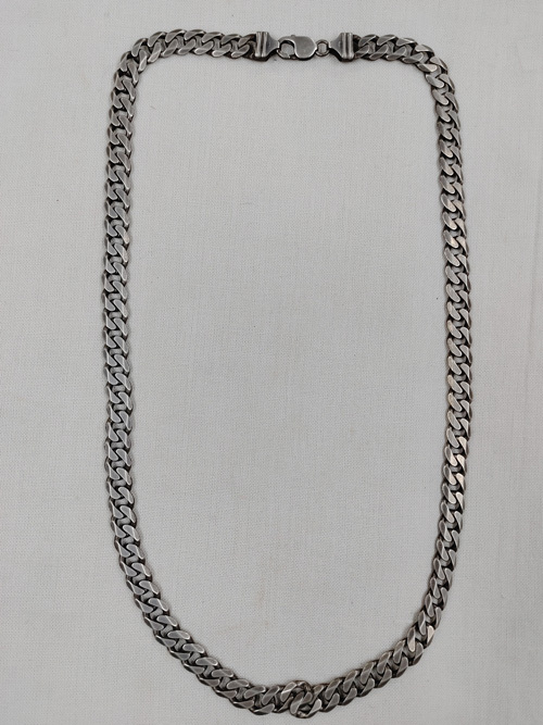 六面喜平ネックレス 銀製 重量約79.3ｇ『IＴAＲY』『925』の刻印ある首飾り 　検　金製品銀根付江戸玩具刀剣短刀日本刀忍者提げ物鍔_画像1