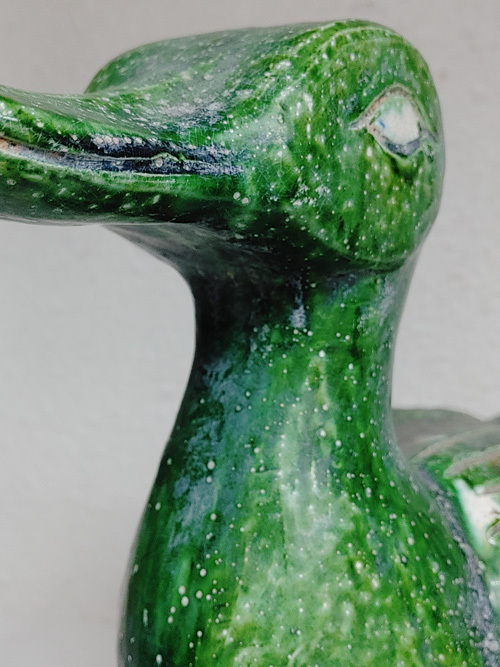 中国唐～宋時代 遼 緑釉や褐釉などが点斑する 遼三彩　鴨形明器　祭器　検　中国美術仏教美術 李朝中国古玩初期伊万里　_画像8