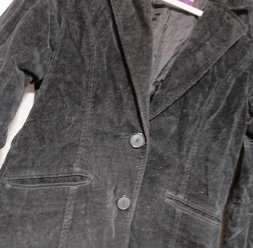 pink　adobe☆コーデュロイテーラードジャケット ジャケット ブラック テーラードジャケット 黒 ベロア コーデュロイ テーラード アウター_画像3