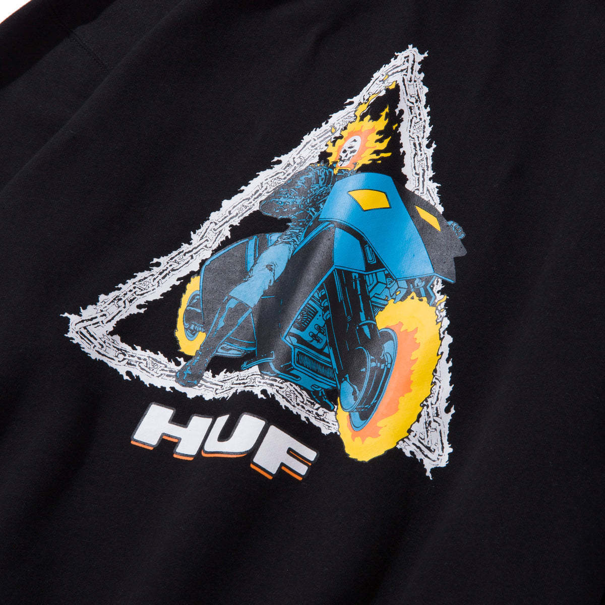 HUF Marvel Ghost Rider Pullover Hoodie Black L パーカー_画像2