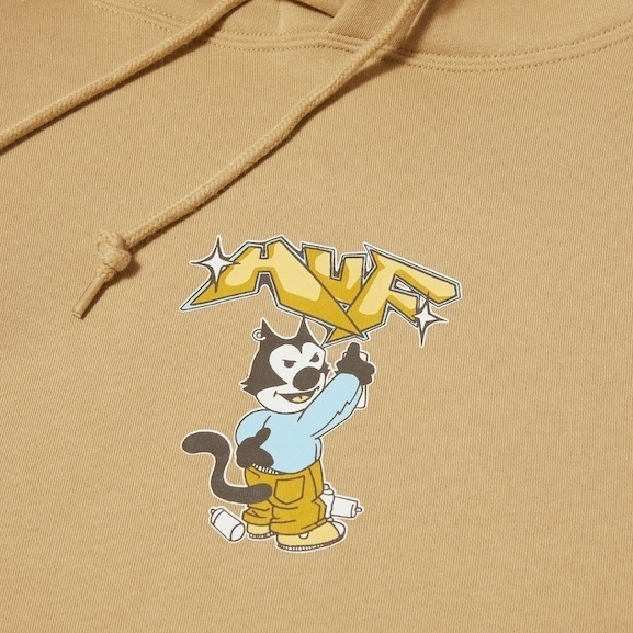 HUF Bad Cat Level Pullover Hoodie Oatmeal XL パーカー_画像2