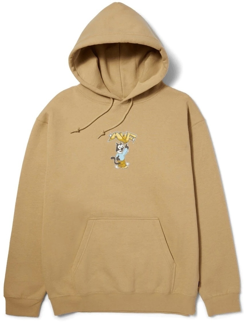 HUF Bad Cat Level Pullover Hoodie Oatmeal XL パーカー_画像1